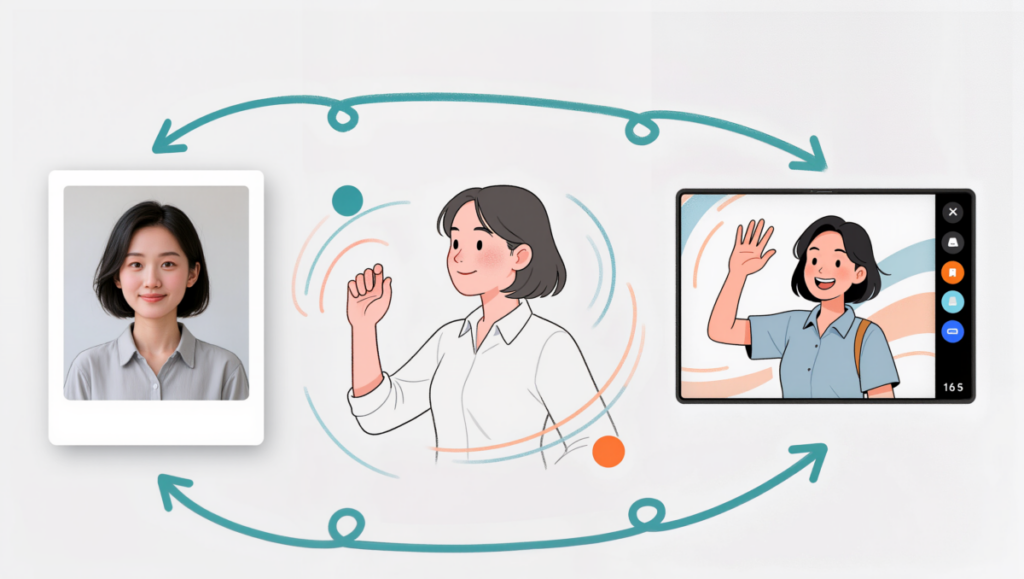 영상으로 만들 사진을 선별하는 과정을 표현한 이미지입니다.