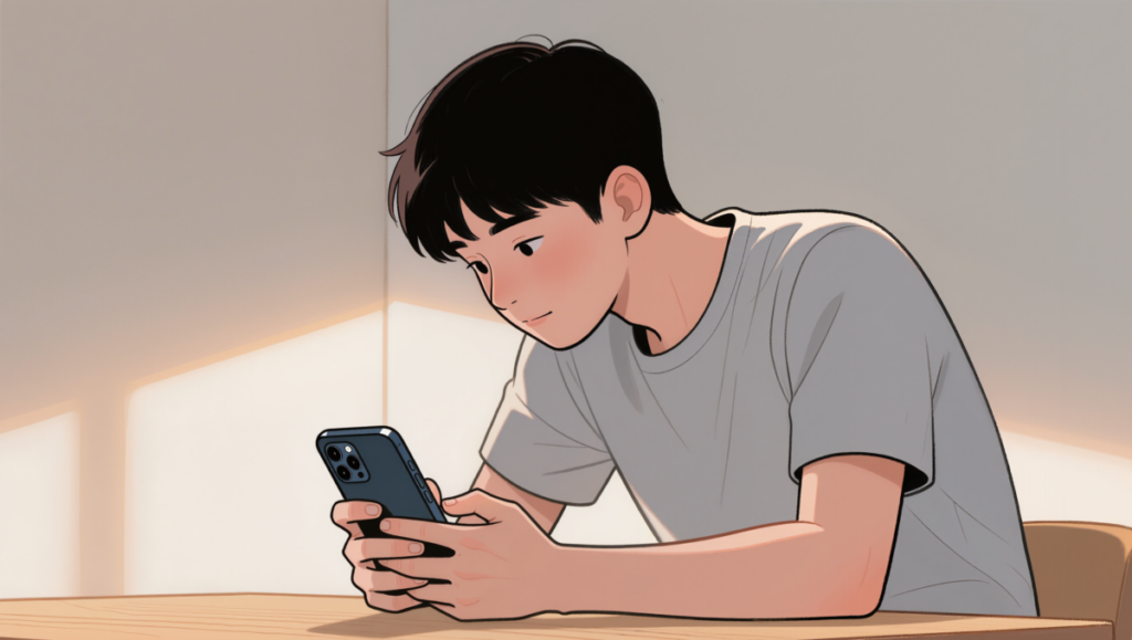 사진을 삭제하기 전 다시 살펴보는 과정을 표현한 이미지입니다.