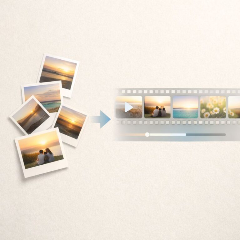 사진이 영상으로 정리되며 기억의 흐름이 만들어지는 과정을 표현한 대표 이미지입니다.