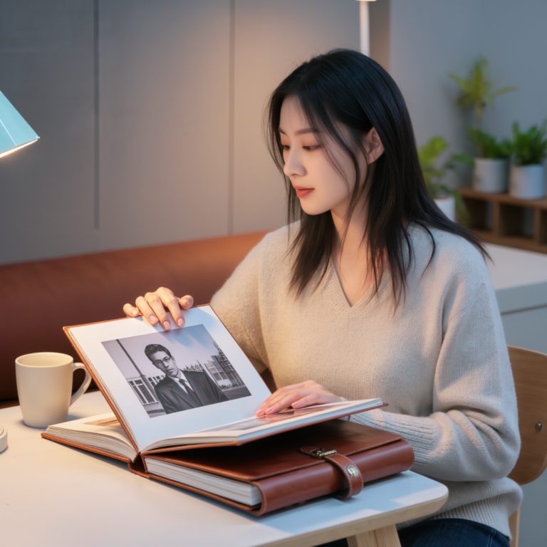 오래된 사진을 보며 과거를 떠올리는 순간을 표현한 대표 이미지입니다.