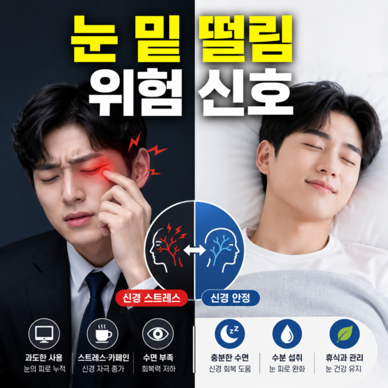눈 밑 떨림과 피로·신경 이상 비교 건강 썸네일