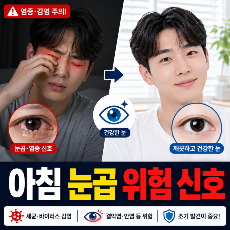 아침마다 심한 눈곱과 눈 건강 이상 신호를 표현한 썸네일
