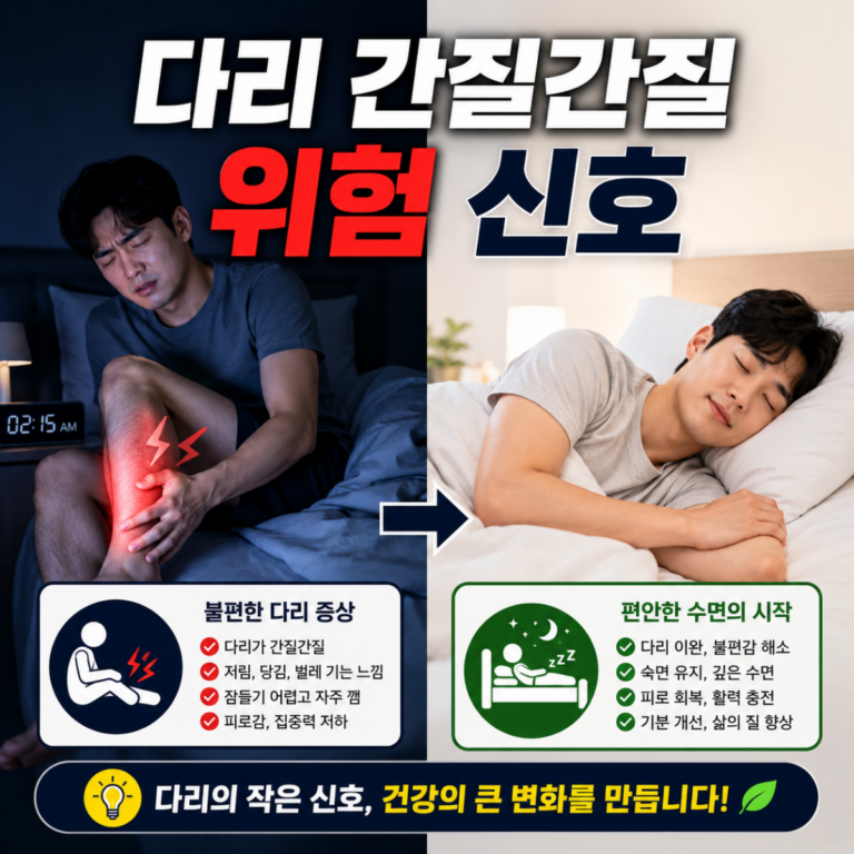 잠들기 전 다리 간질거림과 하지불안증후군 비교 이미지