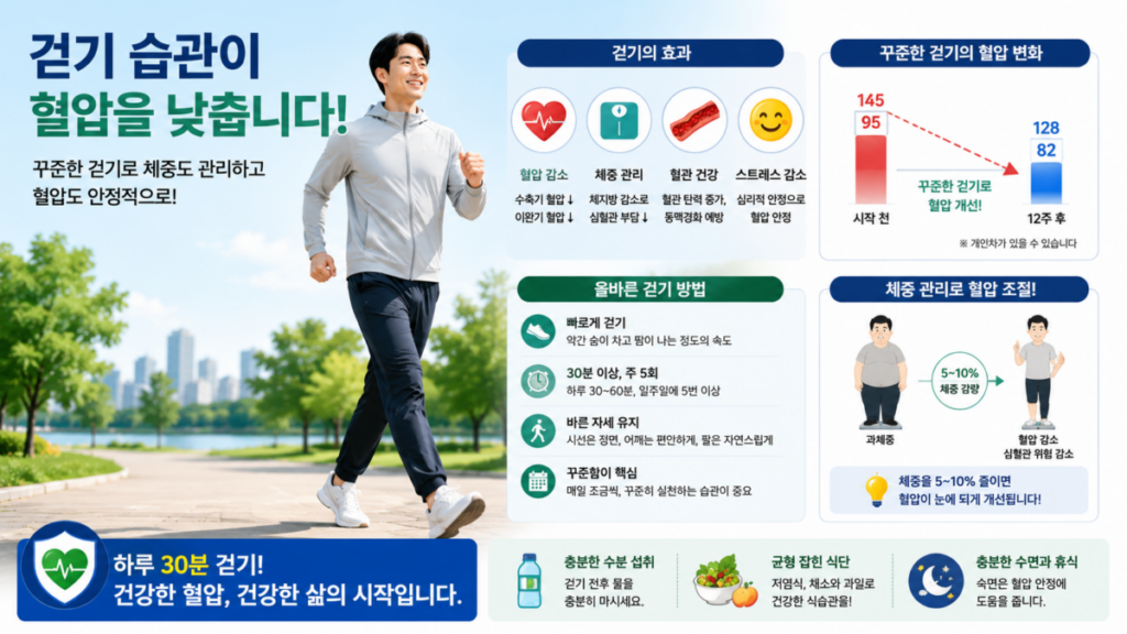 고혈압 예방을 위한 걷기 운동과 체중 관리