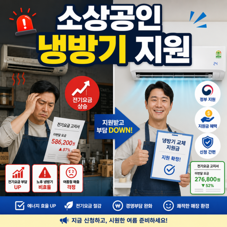 소상공인 냉방기 지원사업과 에너지효율 에어컨 교체 지원금 안내 썸네일