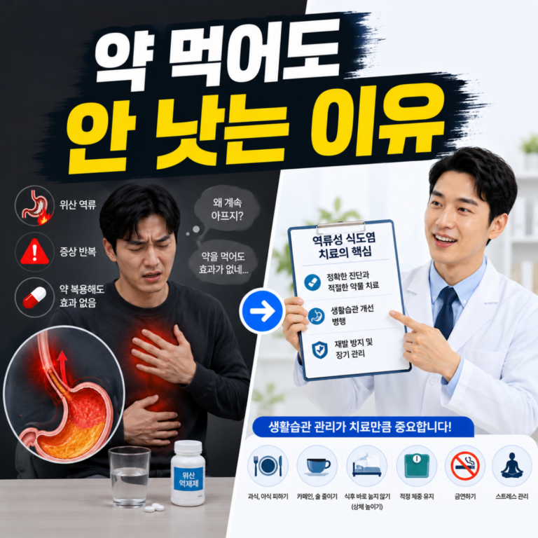 역류성 식도염 약을 먹어도 낫지 않는 이유와 치료 관리법