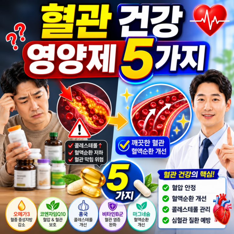혈관 건강 영양제 5가지 효과와 주의점