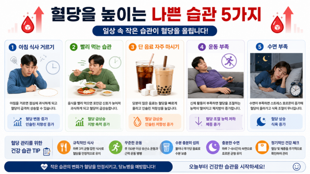 혈당 관리 실패를 부르는 생활 습관