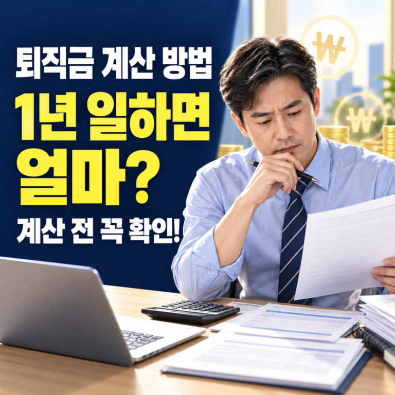 퇴직금 계산 방법과 1년 근무 시 예상 금액을 확인하는 직장인