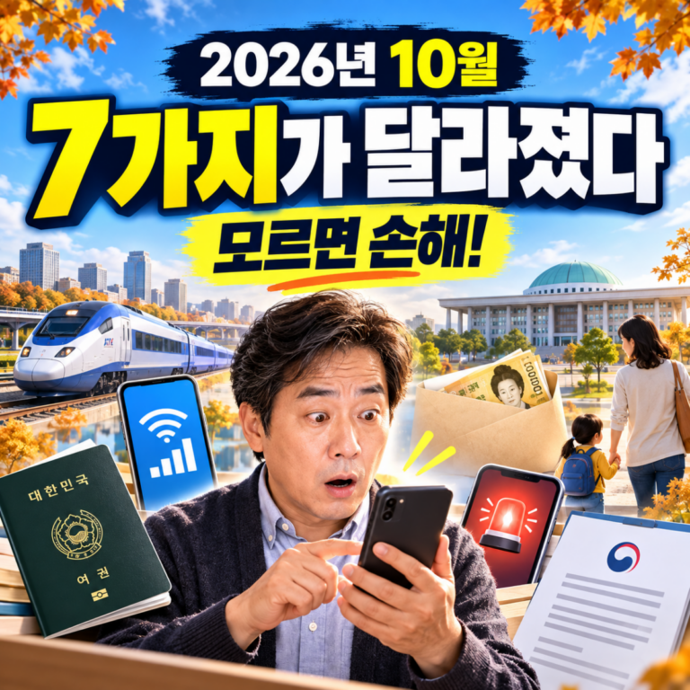 2026년 10월 달라지는 제도 7가지 양육비 KTX 통신요금 정책 변화